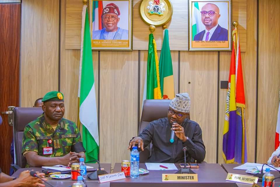 Photo Story: Tunji-Ojo, CDS Discuss Bridging Gap Between Armed Forces, Interior Ministry Agencies