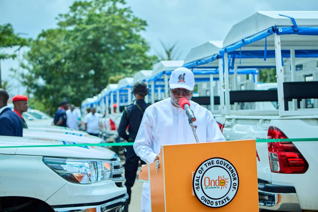 GOV AIYEDATIWA PRESENTS OPERATIONAL VEHICLES TO SECURITY AGENCIES IN ONDO STATE